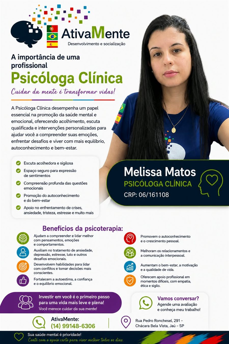 Peça da psicóloga Melissa Matos